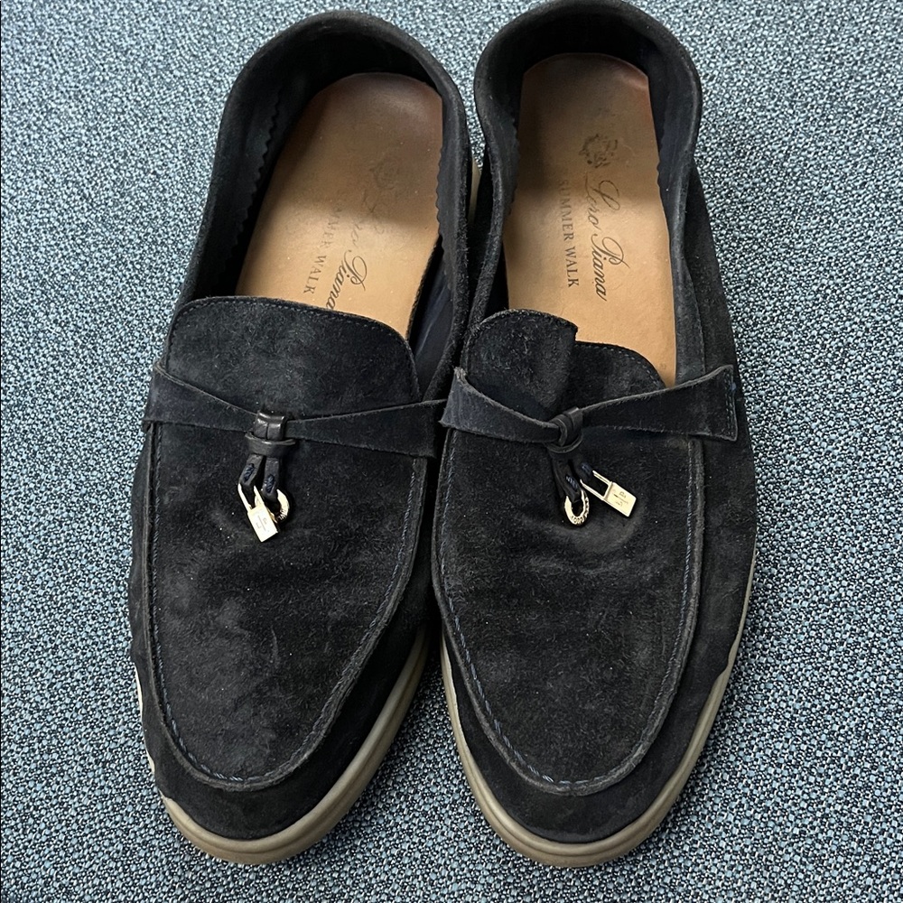 Loro Piana Dark blue Suede Loafers